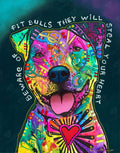 Diamond Painting Pit Bulls Will Steal Your Heart 22" x 28" (56cm x 71cm) / Square With 50 Colors Including 6 ABs / 62,101