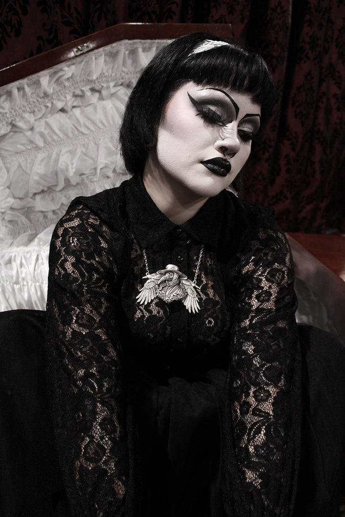 goth plague doctor pendent necklace
