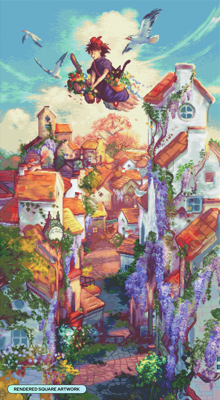 Diamond Painting Plant Delivery 27.6" x 50" (69.9cm x 126.9cm) / Square with 76 Colors including 1 AB and 7 Fairy Dust Diamonds / 143,310