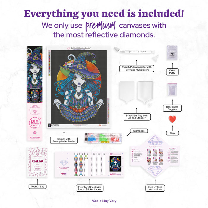Diamond Painting Pomona 22" x 29" (55.8cm x 73.7cm) / Round with 37 Colors including 2 ABs and 1 Iridescent Diamonds and 2 Fairy Dust Diamonds / 52,337
