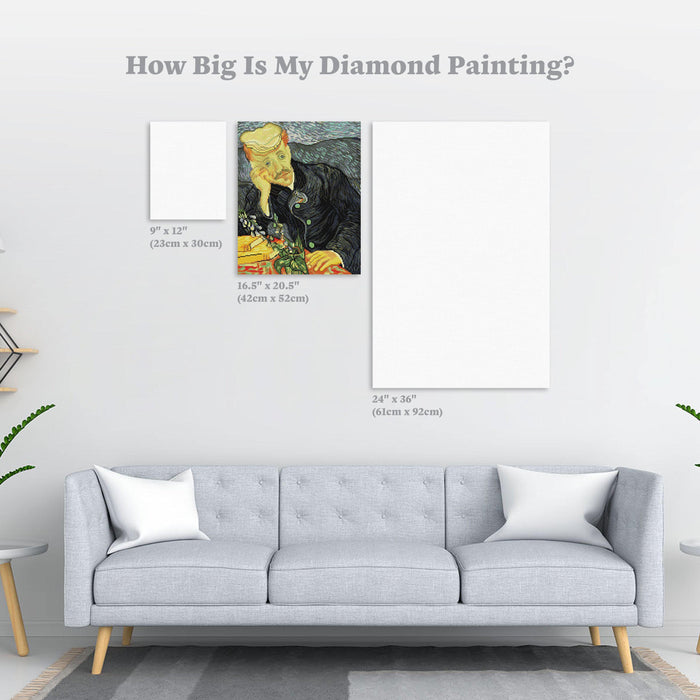 Diamond Painting Portrait of Dr. Gachet 16.5" x 20.5″ (42cm x 52cm) / Round With 40 Colors Including 1 AB