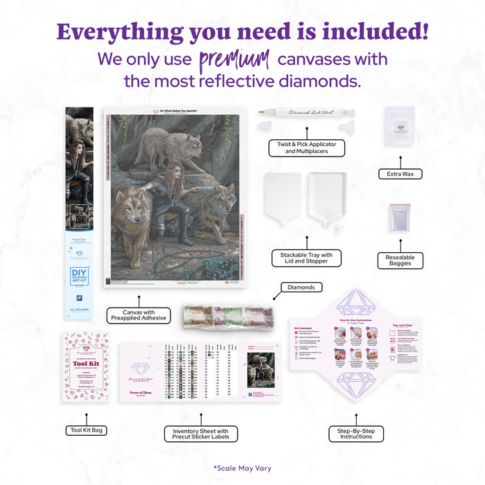 Diamond Painting Power of Three 27.6" x 35.4" (69.9cm x 89.9cm) / Square with 54 Colors including 1 AB and 2 Fairy Dust Diamonds / 101,441