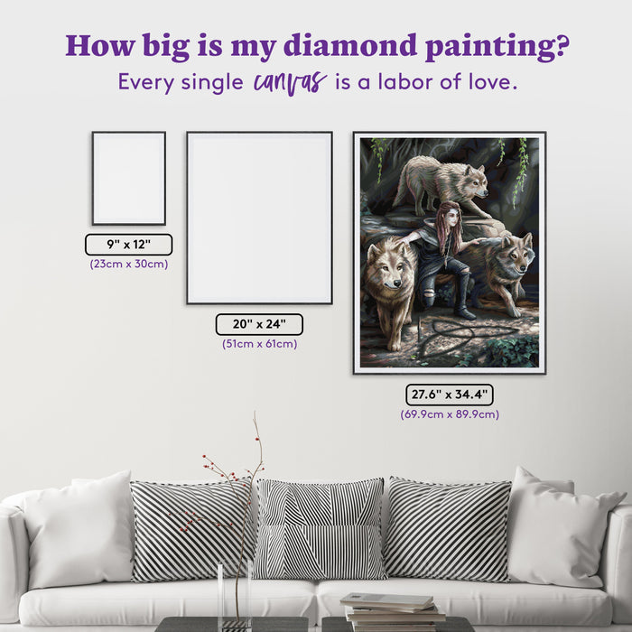 Diamond Painting Power of Three 27.6" x 35.4" (69.9cm x 89.9cm) / Square with 54 Colors including 1 AB and 2 Fairy Dust Diamonds / 101,441