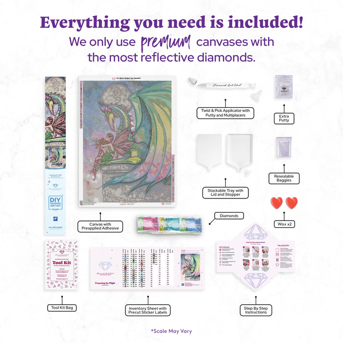 Diamond Painting Preparing for Flight 27.6" x 37.8" (69.9cm x 95.8cm) / Square with 57 Colors including 4 Fairy Dust Diamonds / 108,185