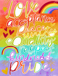 Diamond Painting Pride Words 17" x 22" (42.6cm x 55.8cm) / Round With 29 Colors Including 4 ABs / 30,248