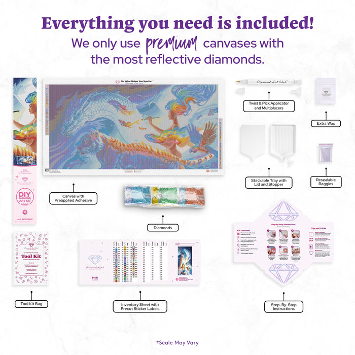 Diamond Painting Pride 44" x 22″ (112cm x 56cm) / Round with 49 Colors including 2 ABs / 79,401