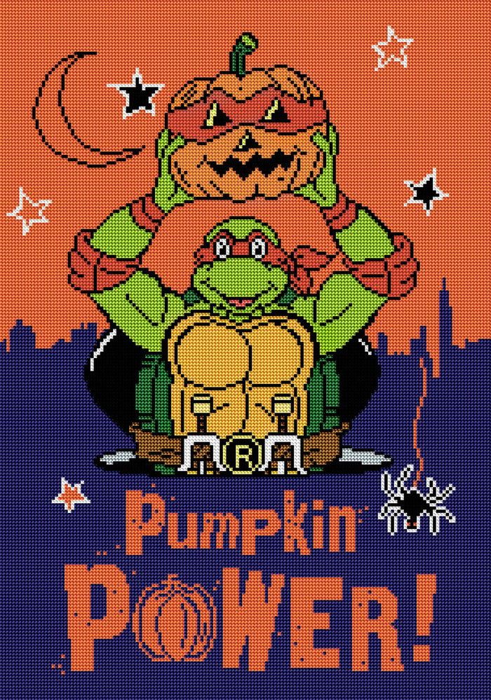 Diamond Painting Pumpkin Power 17" x 24" (43cm x 61cm) / Round With 14 Colors Including 3 ABs / 32,984