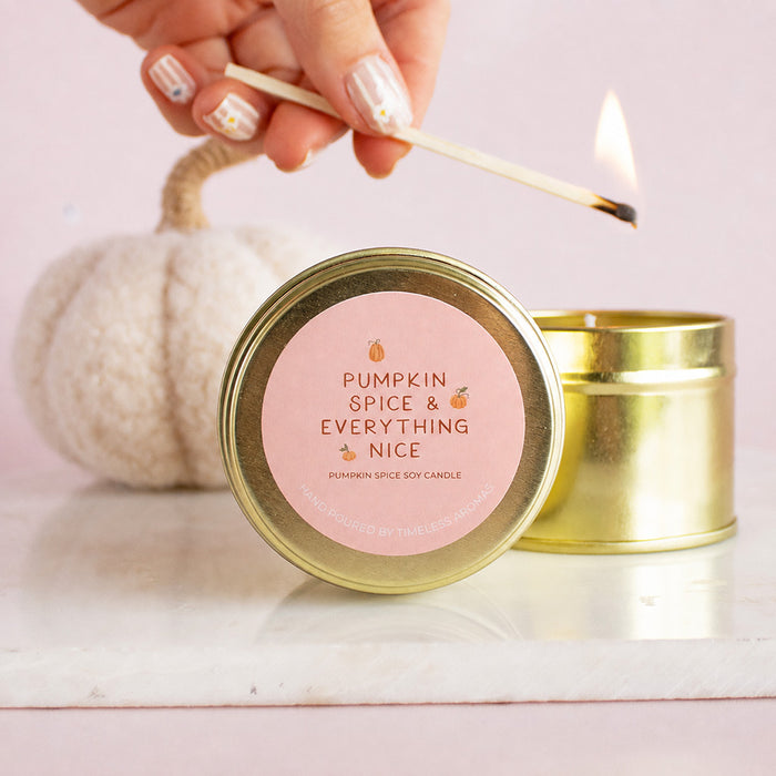 Pumpkin Spice & Everything Nice Tin Candle | Add On