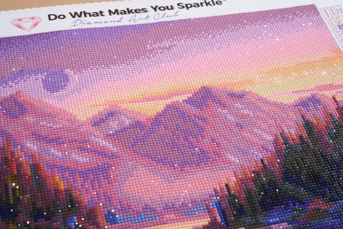 Diamond Painting Purple Mountain Majesty 17" x 13" (42.6cm x 32.8cm) / Round with 47 Colors including 1 AB and 3 Fairy Dust Diamonds / 17,784