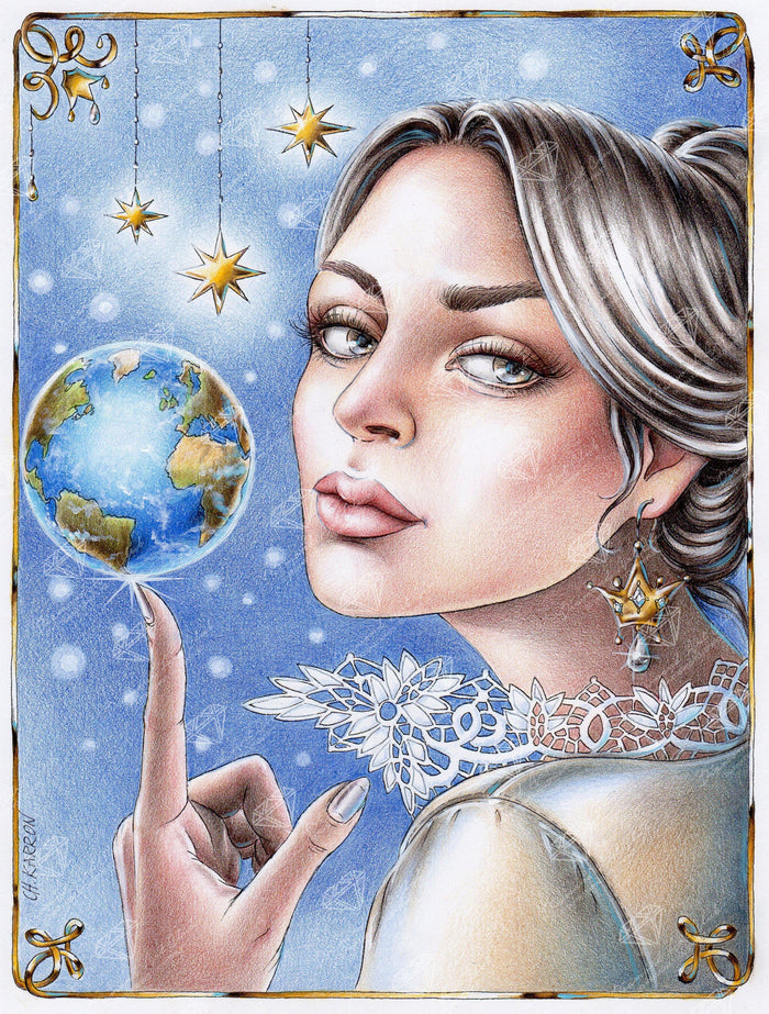Diamond Painting Queen Of Her World 22" x 29″ (56cm x 74cm) / Round with 34 Colors including 1 AB and 1 Special Diamond / 51,652