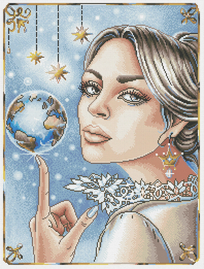 Diamond Painting Queen Of Her World 22" x 29″ (56cm x 74cm) / Round with 34 Colors including 1 AB and 1 Special Diamond / 51,652