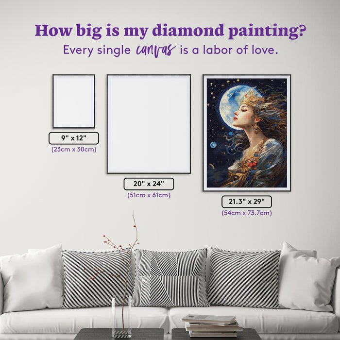 Diamond Painting Queen of the Night 21.3" x 29" (54cm x 73.7cm) / Square with 63 Colors including 4 ABs and 2 Fairy Dust Diamonds / 64,232