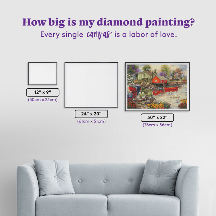 Diamond Painting Quiet Cove 30" x 22″ (76cm x 56cm) / Square with 55 Colors including 2 ABs / 67,049