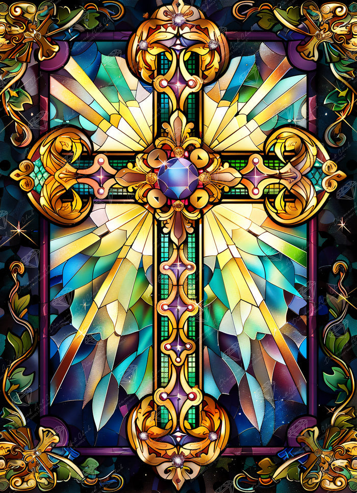 Diamond Painting Radiant Faith 25.6" x 35.4" (65cm x 89.9cm) / Square with 96 Colors including 3 ABs and 2 Iridescent Diamonds and 3 Fairy Dust Diamonds / 94,221