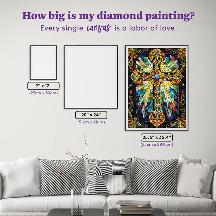 Diamond Painting Radiant Faith 25.6" x 35.4" (65cm x 89.9cm) / Square with 96 Colors including 3 ABs and 2 Iridescent Diamonds and 3 Fairy Dust Diamonds / 94,221