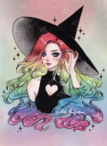 Diamond Painting Rainbow Witch 22" x 30" (55.6cm x 75.9cm) / Round with 56 Colors including 2 ABs and 1 Iridescent Diamond and 5 Fairy Dust Diamonds / 55,752