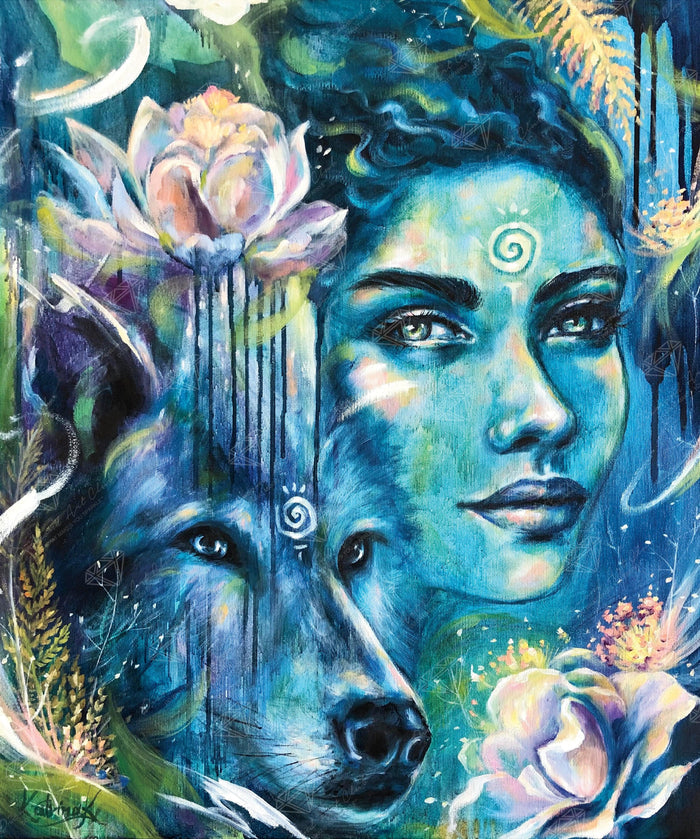 Diamond Painting Raised By Wolves 20" x 24" (50.7cm x 60.8cm) / Round with 78 Colors including 3 ABs and 1 Fairy Dust Diamonds / 39,277