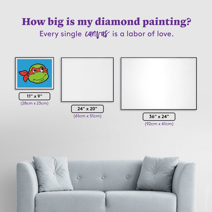 Diamond Painting Raph 11" x 9"  (28cm x 23cm) / Round With 5 Colors Including 1 AB Diamonds / 8,200