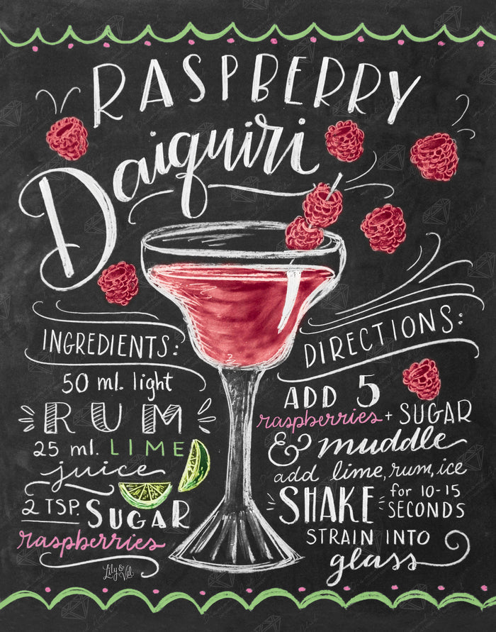 Diamond Painting Raspberry Daiquiri 21.7" x 27.6″ (55cm x 70cm) / Square With 21 Colors Including 1 AB / 59,400