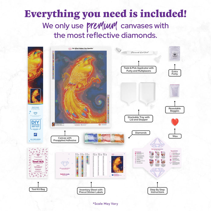 Diamond Painting Rebirth Awaits 20" x 28" (51cm x 71cm) / Square With 41 Colors Including 4 ABs / 56,481