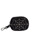 spooky halloween embroidered spiderweb charm keychain