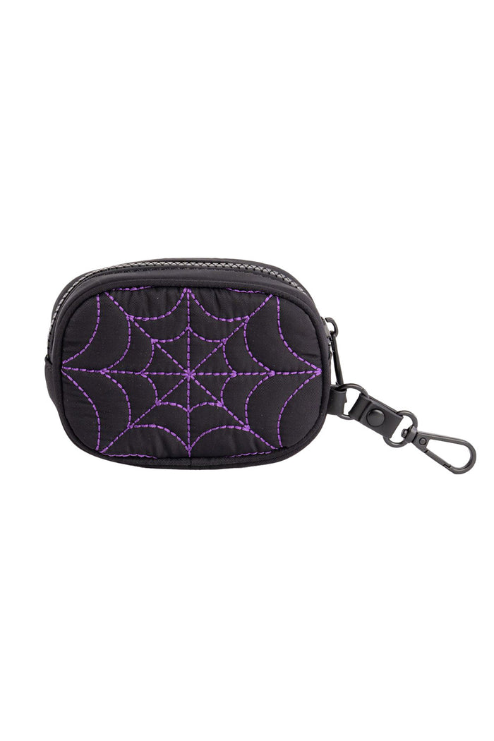 embroidered spiderweb charm keychain