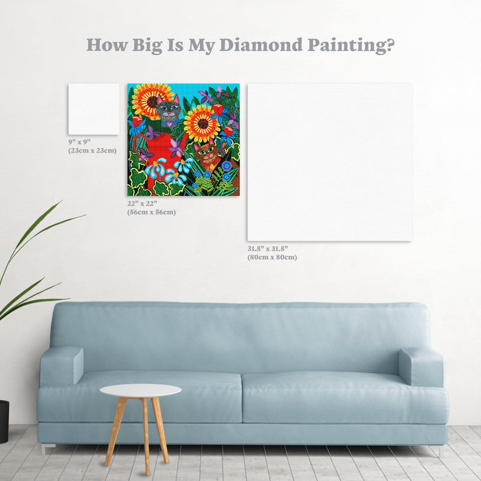 Diamond Painting Red Watering Can 22" x 22″ (56cm x 56cm) / Square with 48 Colors including 3 ABs