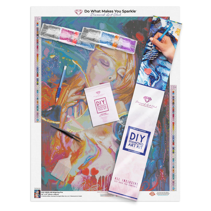 Diamond Painting Reigning Fire 20" x 27″ (51cm x 69cm) / Square with 62 Colors including 4 ABs / 54,874