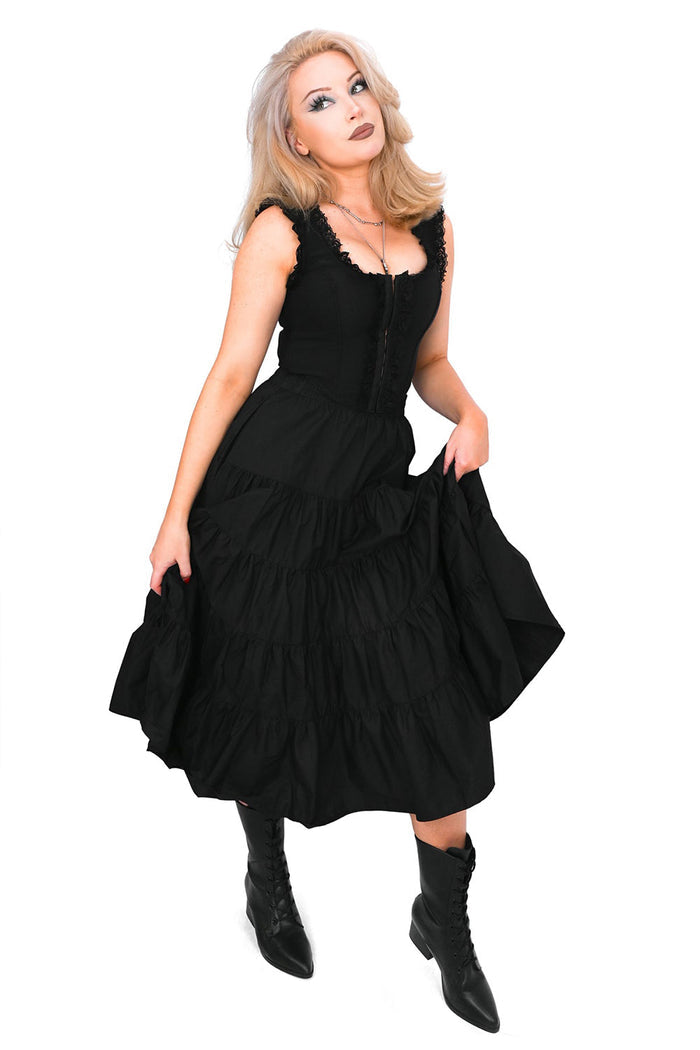 tiered gothic midi skirt