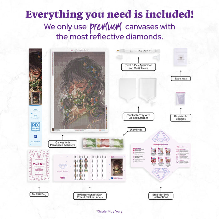 Diamond Painting Respire 25.6" x 38.6" (65cm x 98cm) / Square with 45 Colors including 1 AB and 3 Fairy Dust Diamonds / 102,573
