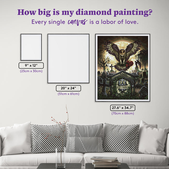 Diamond Painting Rest In Peace 27.6" x 34.7" (70cm x 88cm) / Square with 48 Colors including 2 ABs and 2 Fairy Dust Diamonds / 99,193