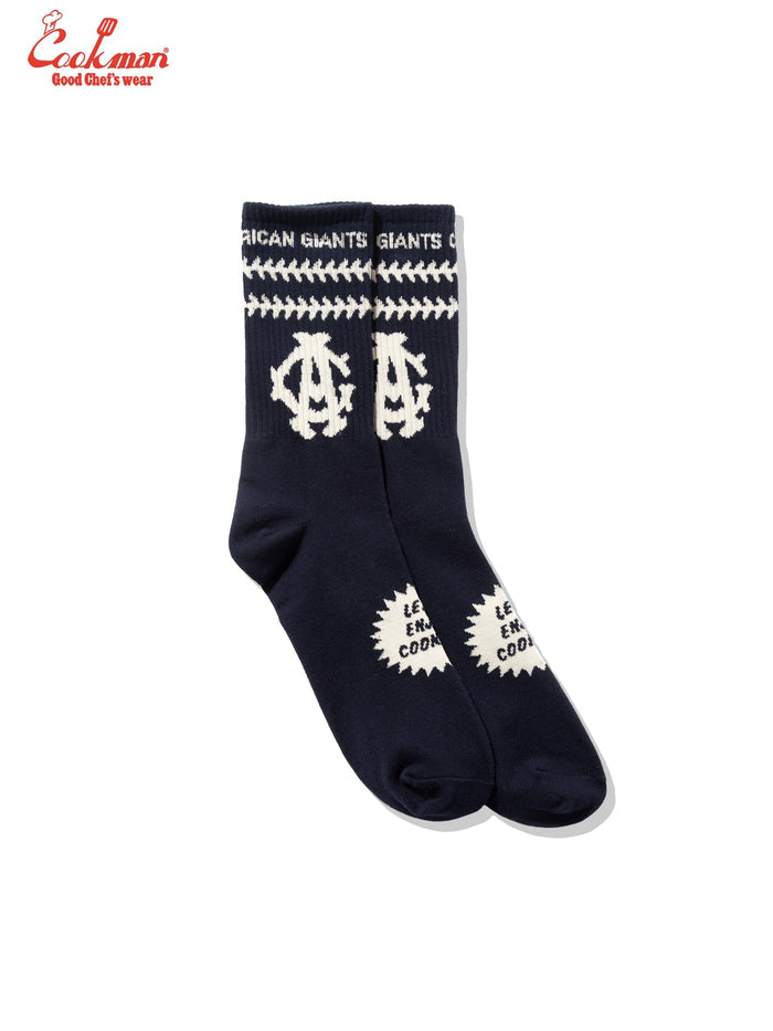 RIB CREW SOCKS NLBM CHICAGO AMERICAN GIANTS - NAVY