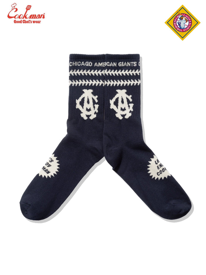 RIB CREW SOCKS NLBM CHICAGO AMERICAN GIANTS - NAVY