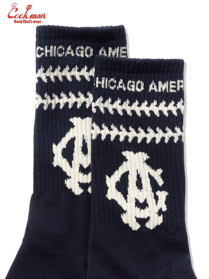 RIB CREW SOCKS NLBM CHICAGO AMERICAN GIANTS - NAVY