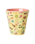 Rice | Melamine cup - unicorn love print yellow