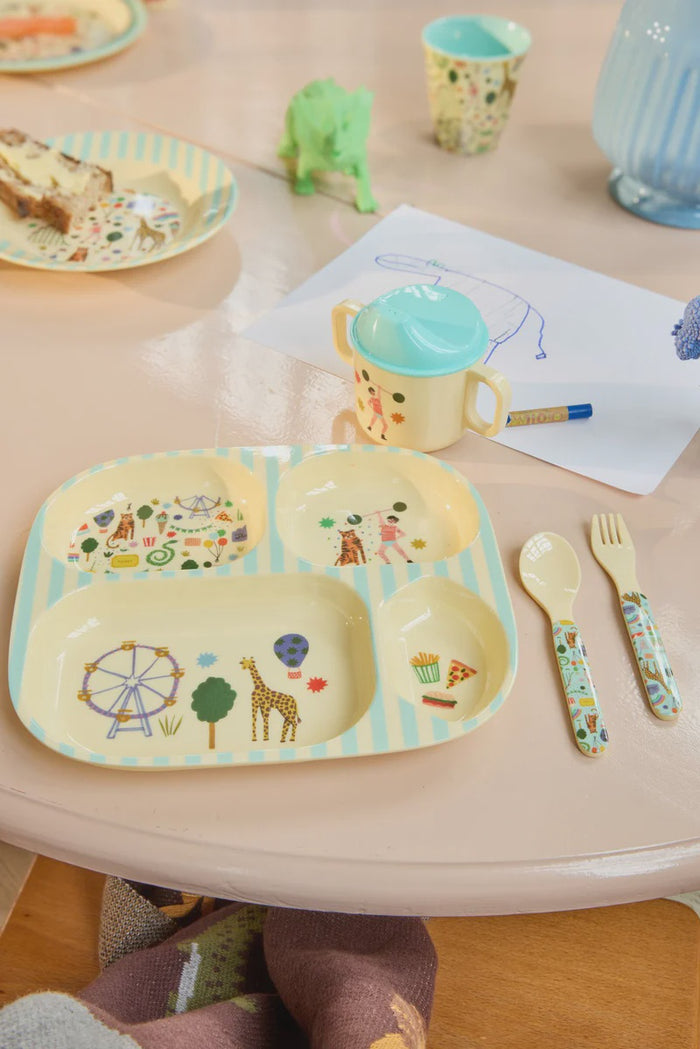 Rice | Set vork lepel Circus groen