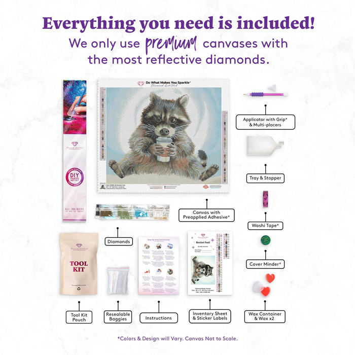 Diamond Painting Rocket Fuel 20" x 17" (50.7cm x 42.6cm) / Round with 47 Colors including 3 ABs / 27,512