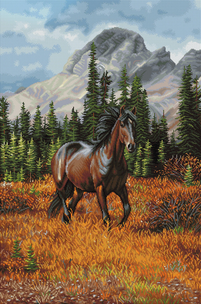 Diamond Painting Rocky Mountain Freedom 25.6" x 38.6" (65cm x 98cm) / Square with 44 Colors including 3 ABs / 102,573