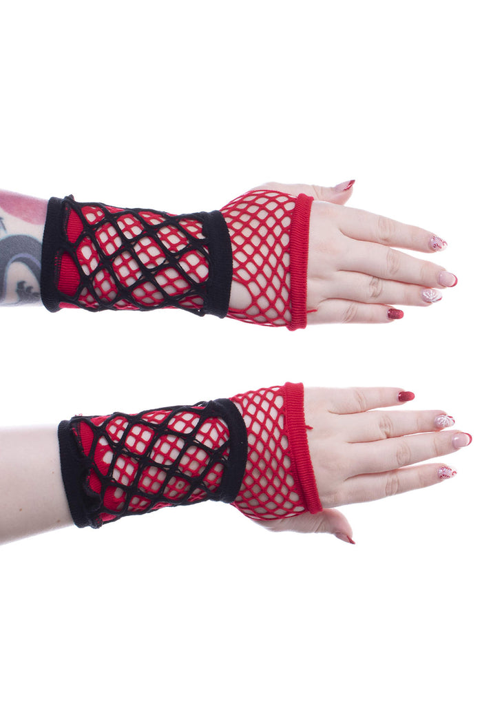Ruby Mesh Gloves [BLACK/RED]