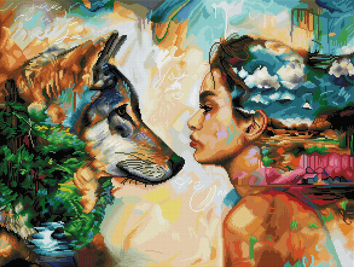 Diamond Painting Running the Distance 29" x 22″ (74cm x 56cm) / Square with 63 Colors including 4 ABs / 64,753
