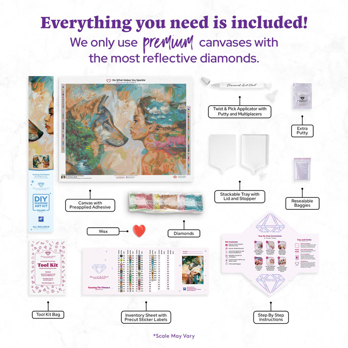 Diamond Painting Running the Distance 29" x 22″ (74cm x 56cm) / Square with 63 Colors including 4 ABs / 64,753