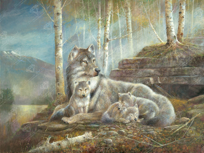 Diamond Painting Safe and Sound 36.6" x 27.6" (93cm x 70cm) / Square with 74 Colors including 2 ABs and 3 Fairy Dust Diamonds / 104,813