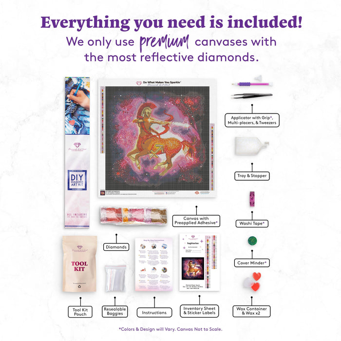 Diamond Painting Sagittarius 22" x 22" (55.8cm x 55.8cm) / Square with 54 Colors including 3 ABs / 50,176