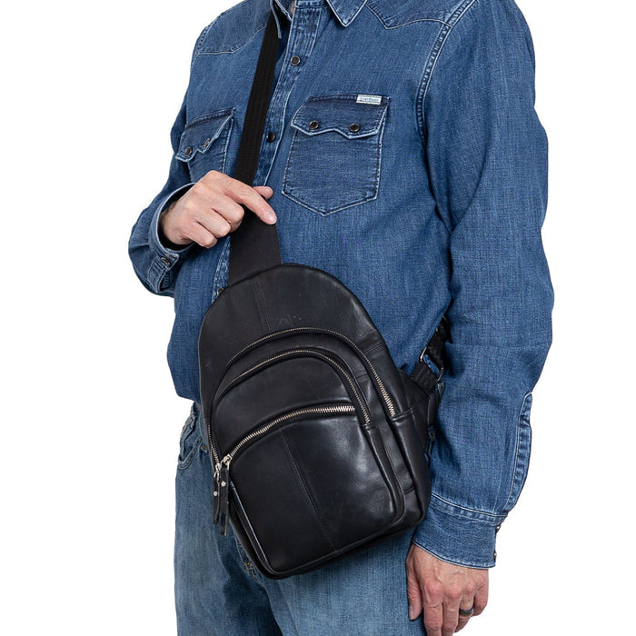 Concealed Carry Harley Lambskin Sling by DS Conceal - Tactical Sling Gun Bag - Unisex Universal Holster Bag - Firearm CCW Gear - Backpack for Concealed Carry - Pistol Bag