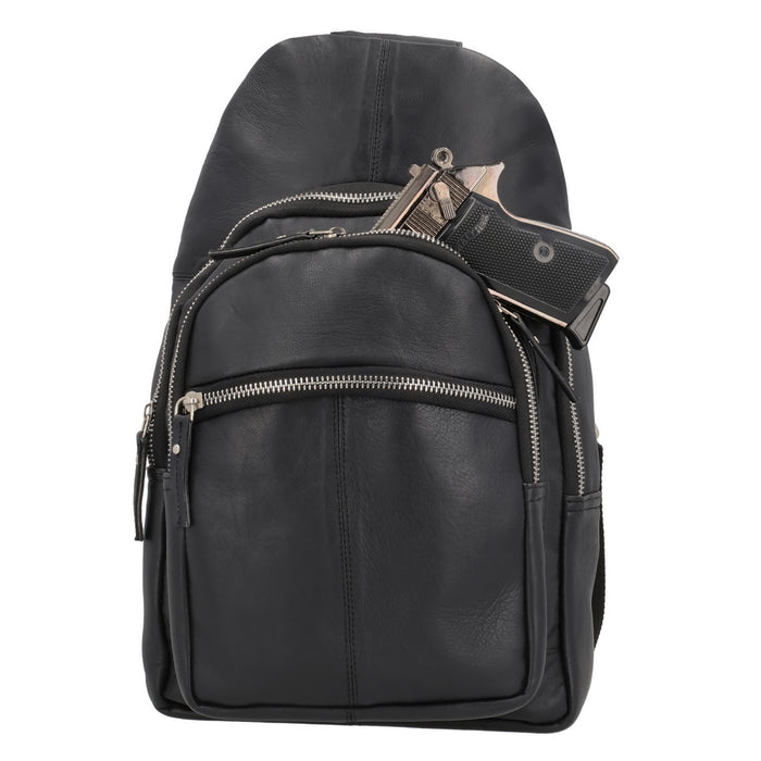 Concealed Carry Harley Lambskin Sling by DS Conceal - Tactical Sling Gun Bag - Unisex Universal Holster Bag - Firearm CCW Gear - Backpack for Concealed Carry - Pistol Bag