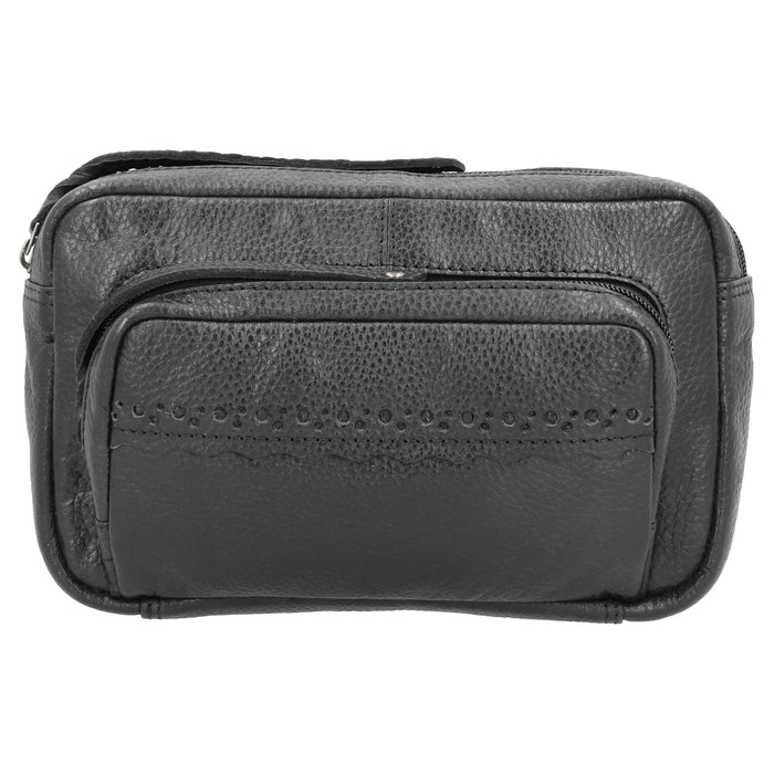 Concealed Carry Laney Buffalo Belt Bag by Lady Conceal - Firearm Belt Bag for Women and Men -Tactical Leather Pistol Crossbody - Anti Theft Locking Bag with Universal Holster - Handgun Leather CCW Velcro