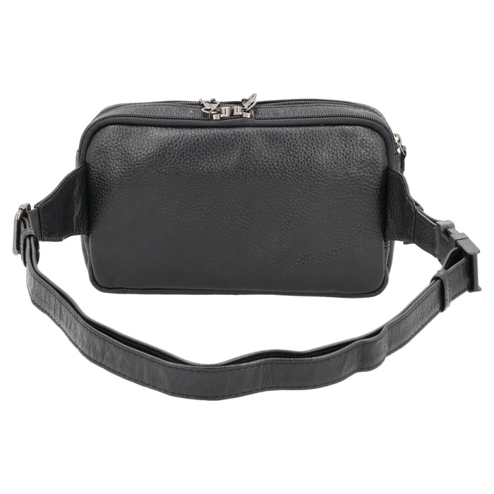 Concealed Carry Laney Buffalo Belt Bag by Lady Conceal - Firearm Belt Bag for Women and Men -Tactical Leather Pistol Crossbody - Anti Theft Locking Bag with Universal Holster - Handgun Leather CCW Velcro