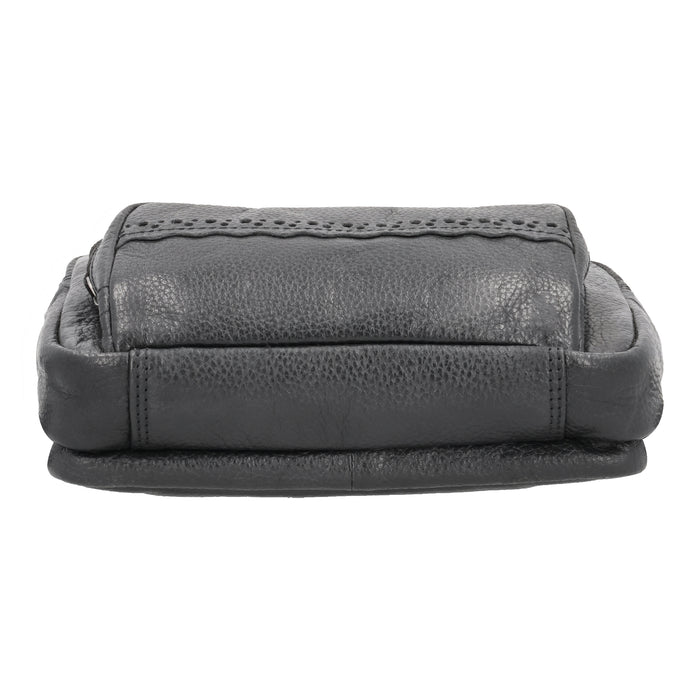 Concealed Carry Laney Buffalo Belt Bag by Lady Conceal - Firearm Belt Bag for Women and Men -Tactical Leather Pistol Crossbody - Anti Theft Locking Bag with Universal Holster - Handgun Leather CCW Velcro