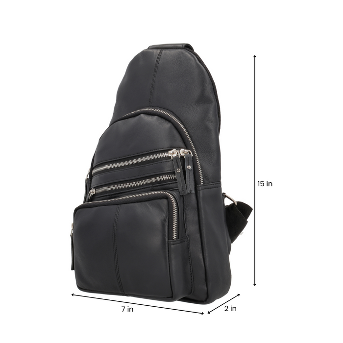 Concealed Carry Weston Lambskin Sling by DS Conceal - Universal Holster Backpack - Leather Pistol CCW Bag - Unisex Pistol Bag - Ambidextrous Holster Bags Lady Conceal Firearm Bags - Self Defense Bag for Gun