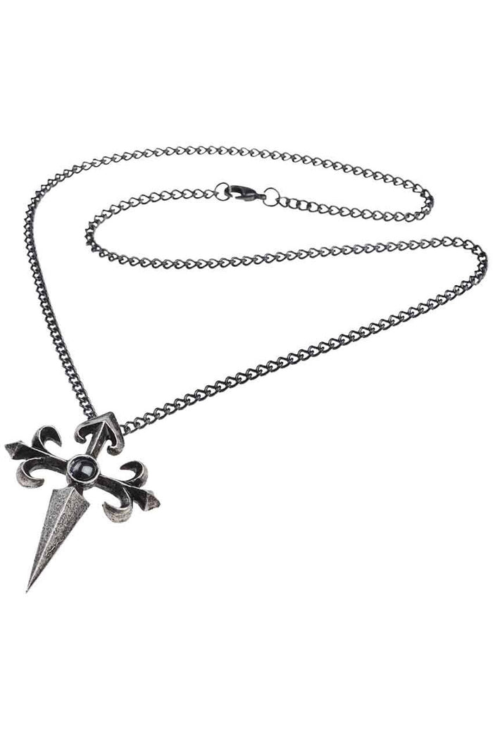 medieval gothic cross sword necklace